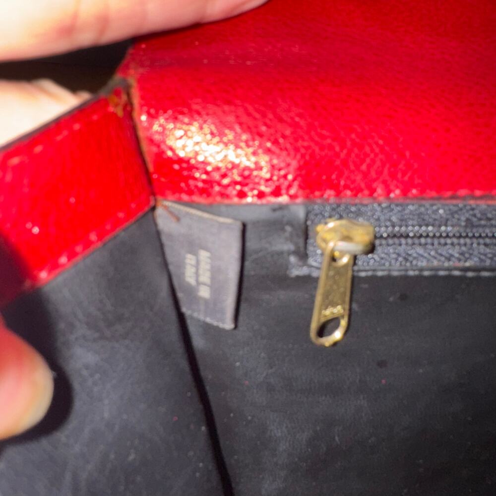 Rare Vintage Bally Red Croc Embossed Leather Top Handle Bag - Picture 11 of 14